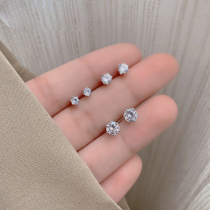 Juego de agujas de plata s925 al por mayor de seis pendientes de cobre de circón